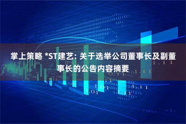 掌上策略 *ST建艺: 关于选举公司董事长及副董事长的公告内容摘要