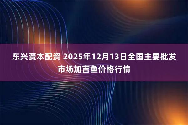 东兴资本配资 2025年12月13日全国主要批发市场加吉鱼价格行情