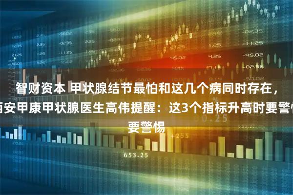 智财资本 甲状腺结节最怕和这几个病同时存在，西安甲康甲状腺医生高伟提醒：这3个指标升高时要警惕